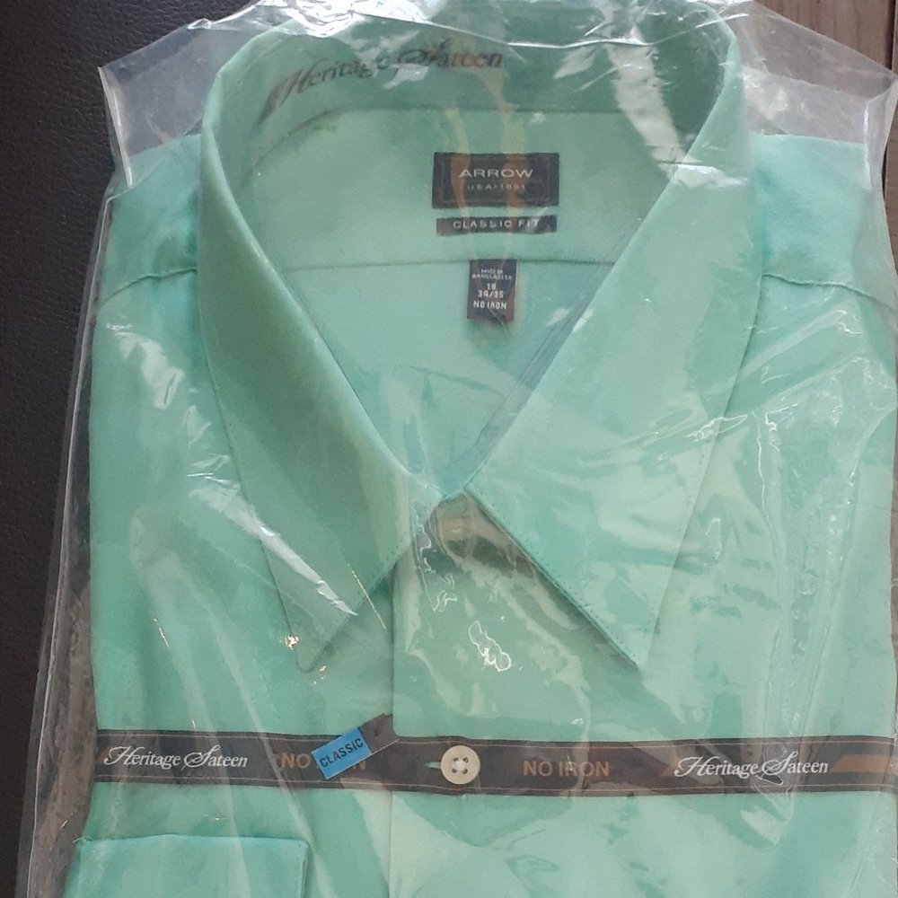 Arrow Men's long sleeve dress shirt MINT, 18 34/35